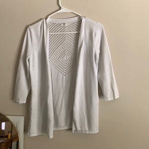 White Mesh Back Thin Cardigan